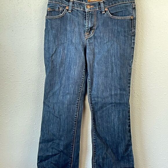 EUC David Kahn Womens Dark Denim Straight Leg Jeans Size 4P - Picture 1 of 8